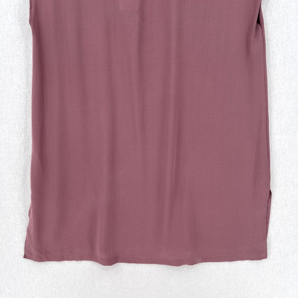 EILEEN FISHER Tunic Top Womens S Mauve Purple Silk Georgette Crepe Funnel Neck - Picture 8 of 16